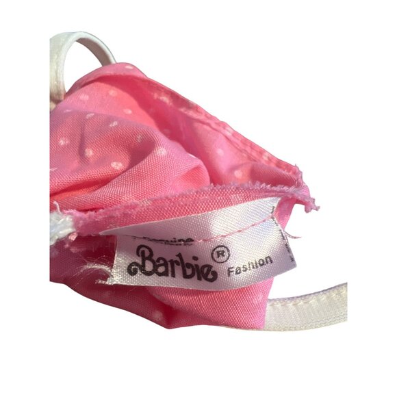 Vintage 80s Barbie Fashion Fun Halter Dress Pink Polka Dot 2864 Estate 1986 - Picture 5 of 5